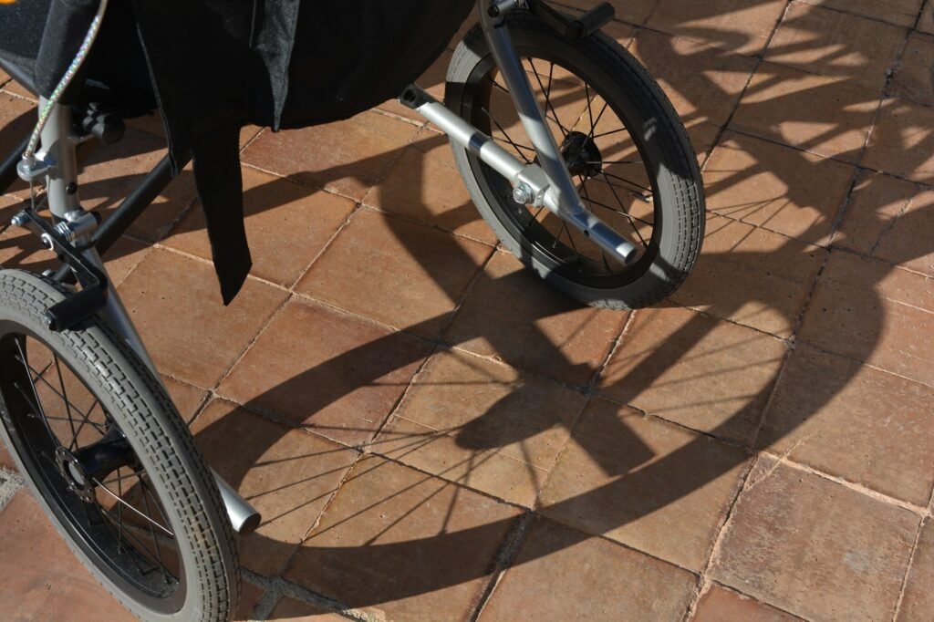 Concept : disabled and handicapped, a wheelchair outdoors